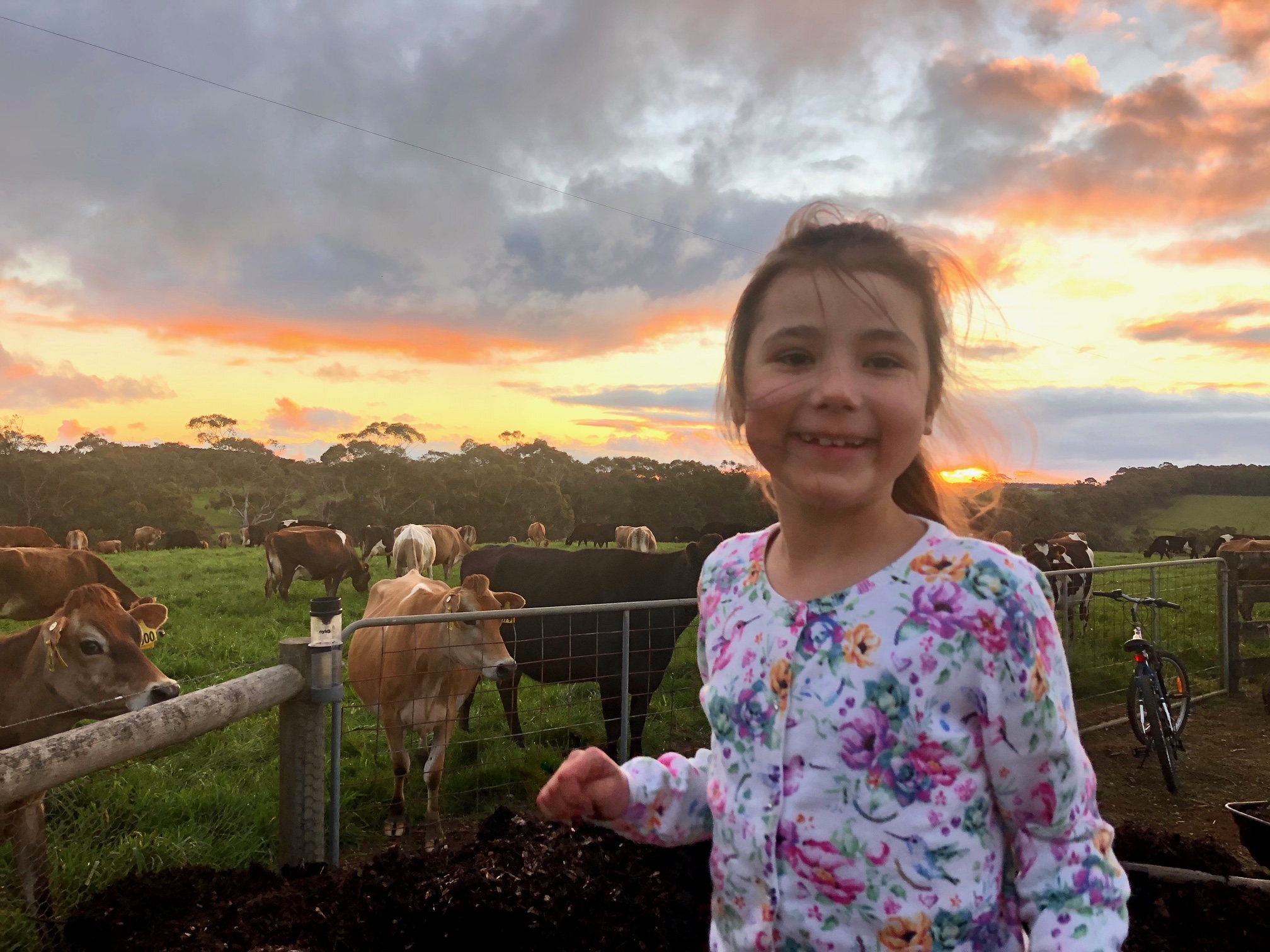 Evie on the family farm.