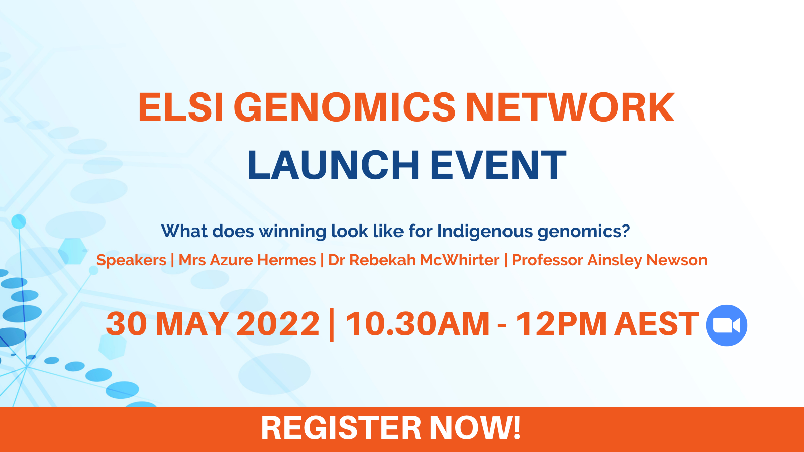 ELSI Genomics Network launch event promotion artwork