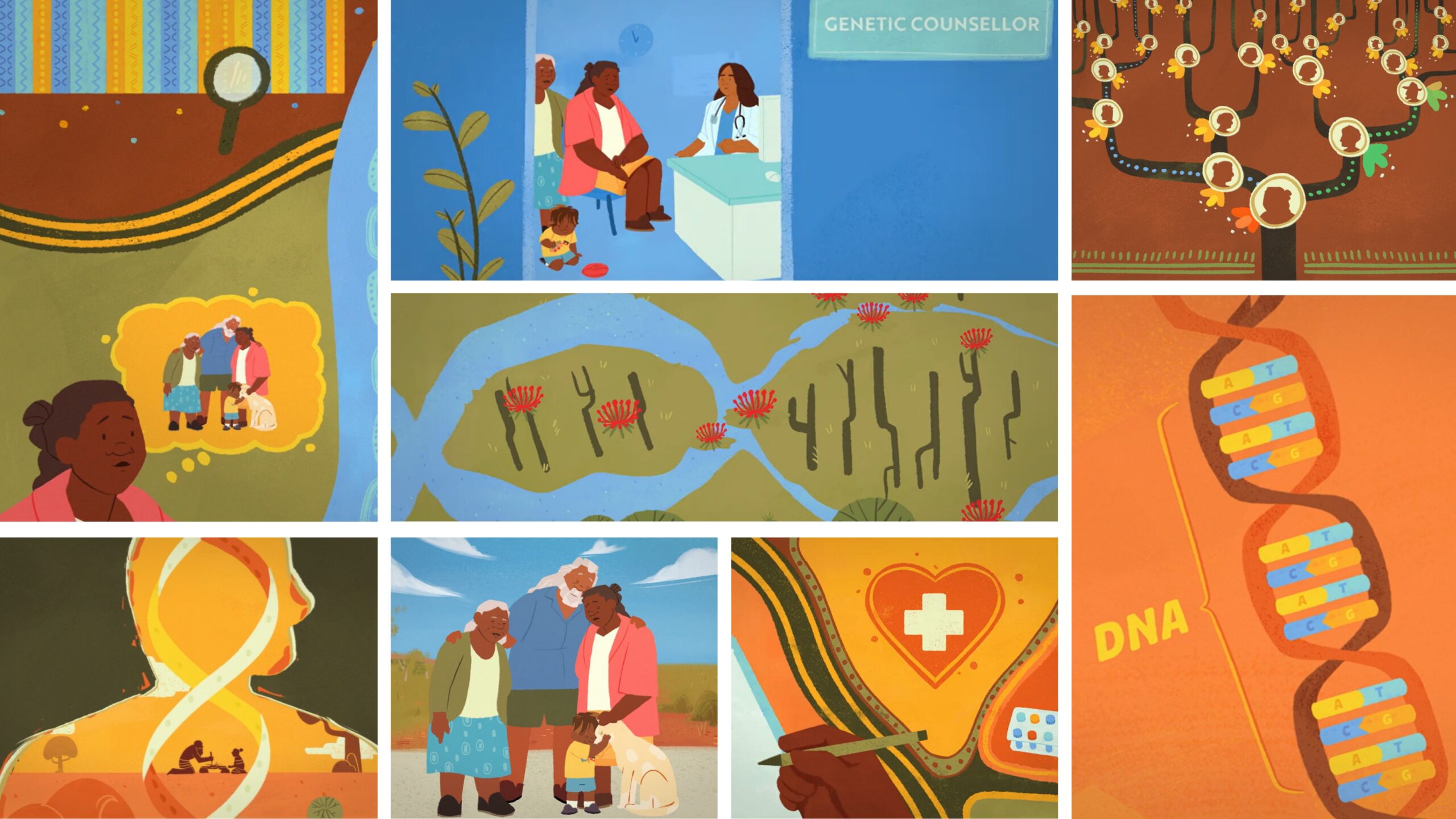Screenshots of culturally appropriate genomic resources for Aboriginal and Torres Strait Islander peoples